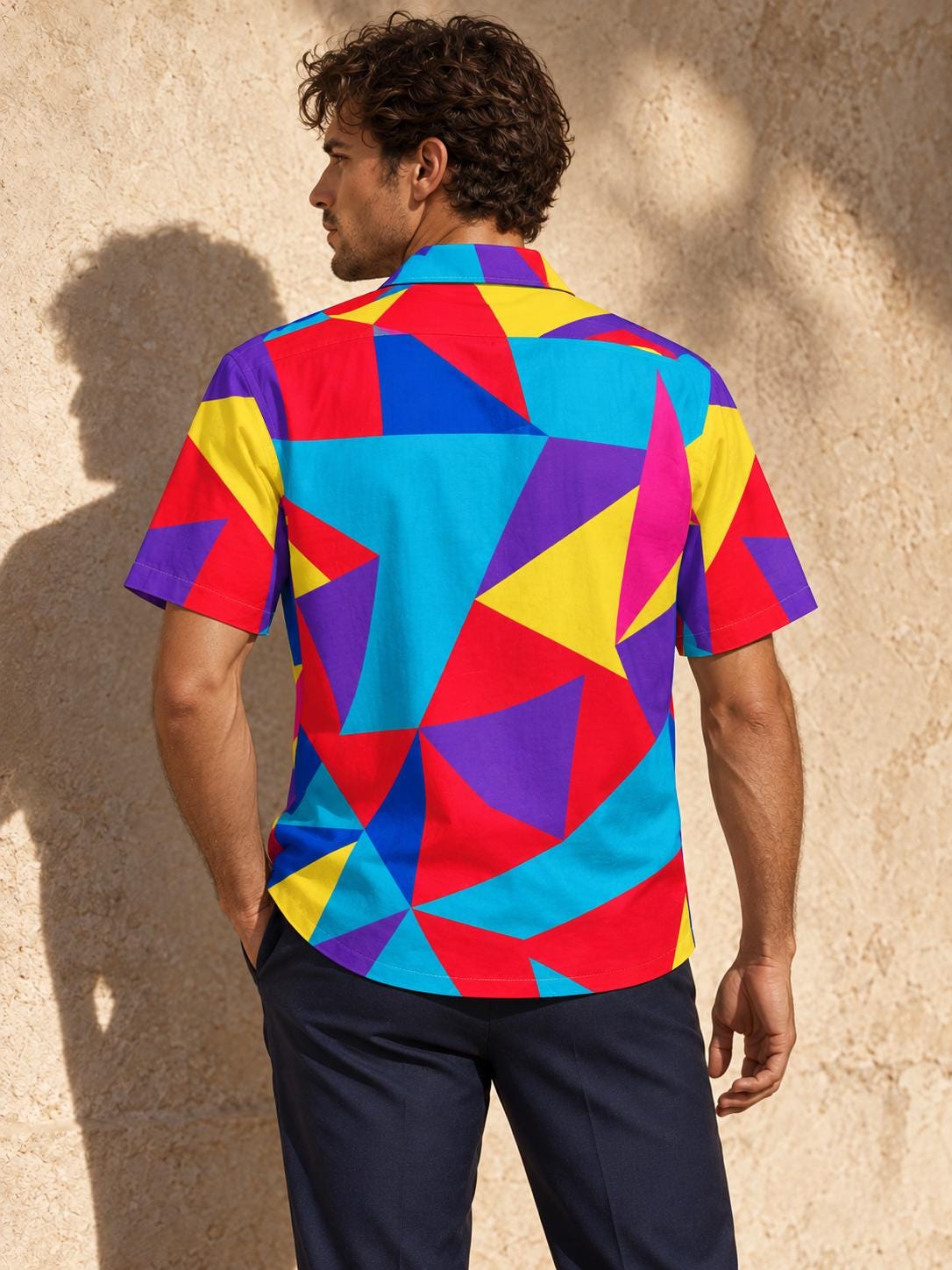ByZaynCo 80s Color Block Cotton Poplin Camp Collar Shirt — product image 2