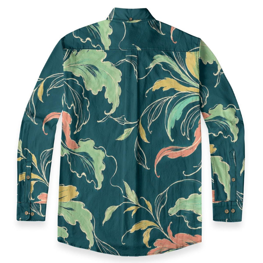ByZaynCo Teal Botanical Slub Cotton Shirt | Long Sleeve — product image 7
