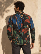 ByZaynCo Black Floral Slub Cotton Shirt | Long Sleeve — product image 2