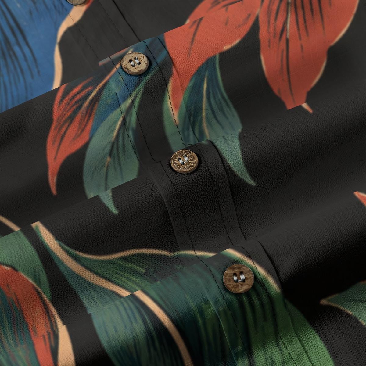 ByZaynCo Black Floral Slub Cotton Shirt | Long Sleeve — product image 4