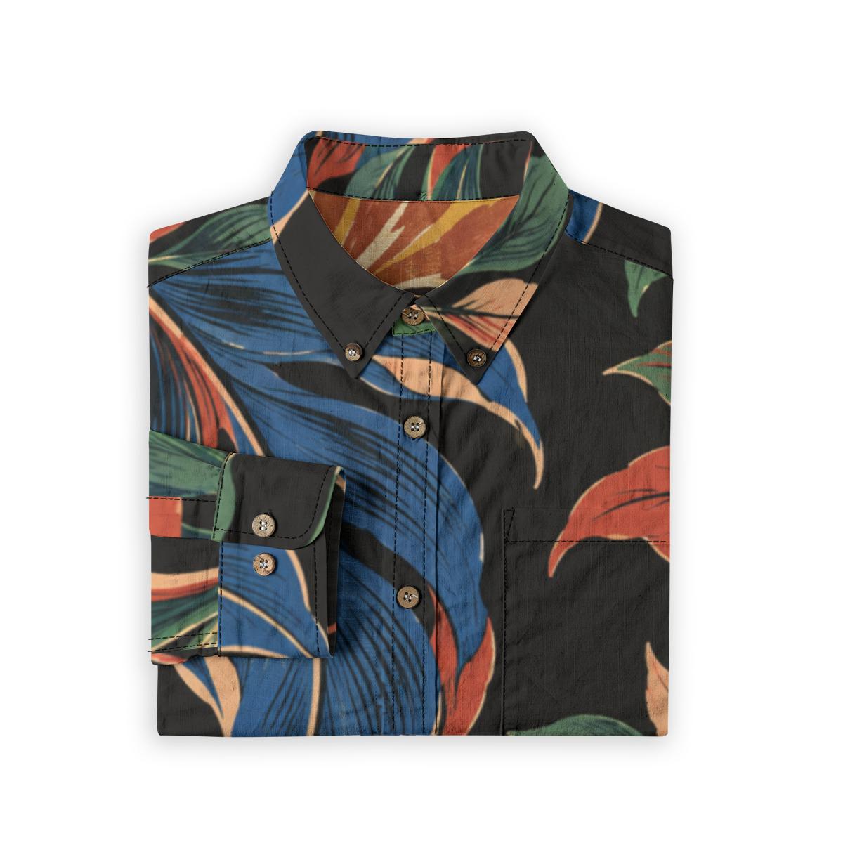 ByZaynCo Black Floral Slub Cotton Shirt | Long Sleeve — product image 9