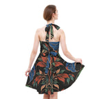 ByZaynCo Black Botanical Halter Skater Dress | Blue & Rust — product image 5