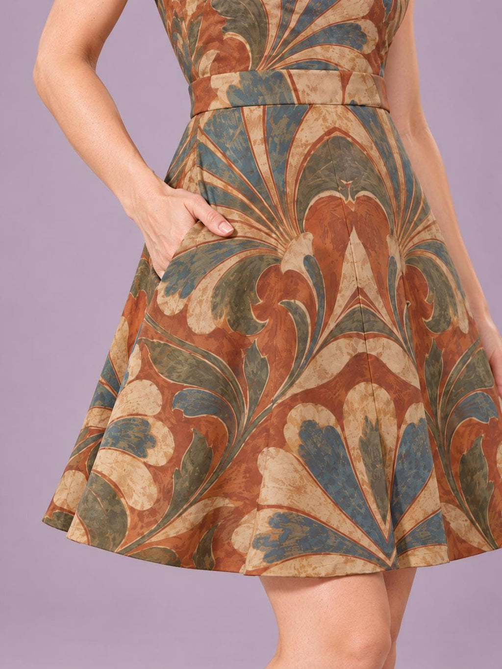 ByZaynCo Terracotta Baroque Halter Skater Dress — product image 3