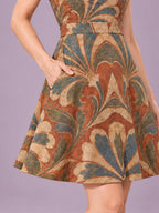 ByZaynCo Terracotta Baroque Halter Skater Dress — product image 3