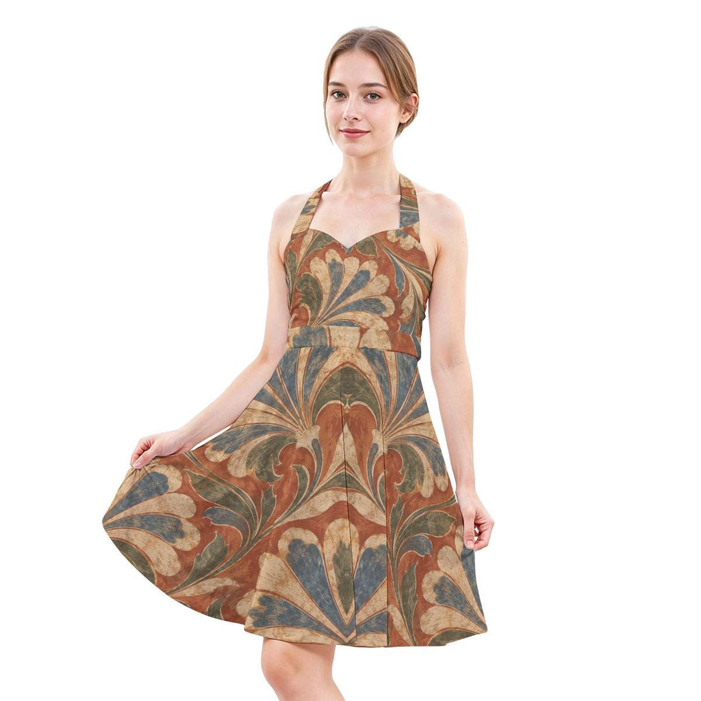 ByZaynCo Terracotta Baroque Halter Skater Dress — product image 4