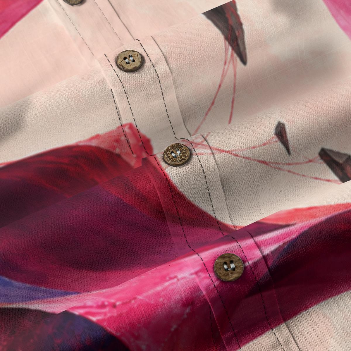 ByZaynCo Pink Abstract Slub Cotton Shirt | Long Sleeve — product image 4