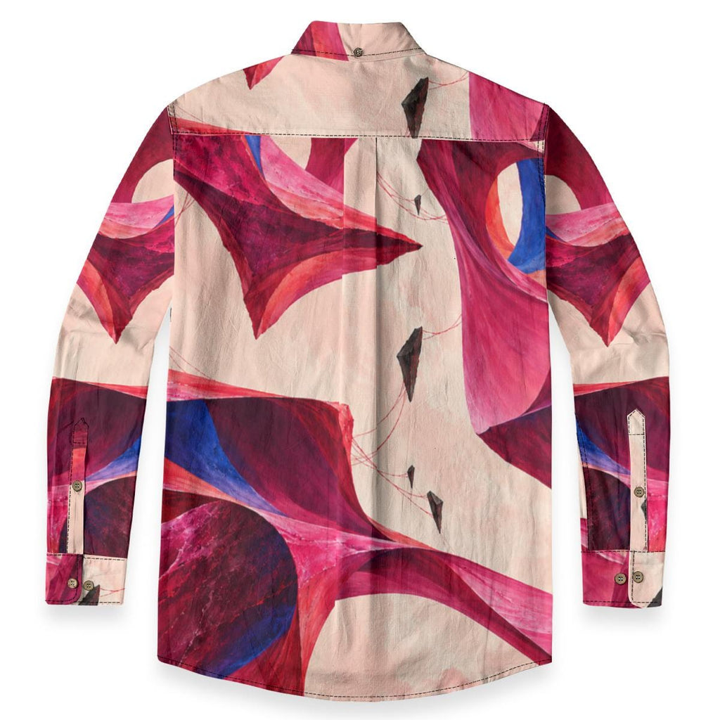 ByZaynCo Pink Abstract Slub Cotton Shirt | Long Sleeve — product image 7