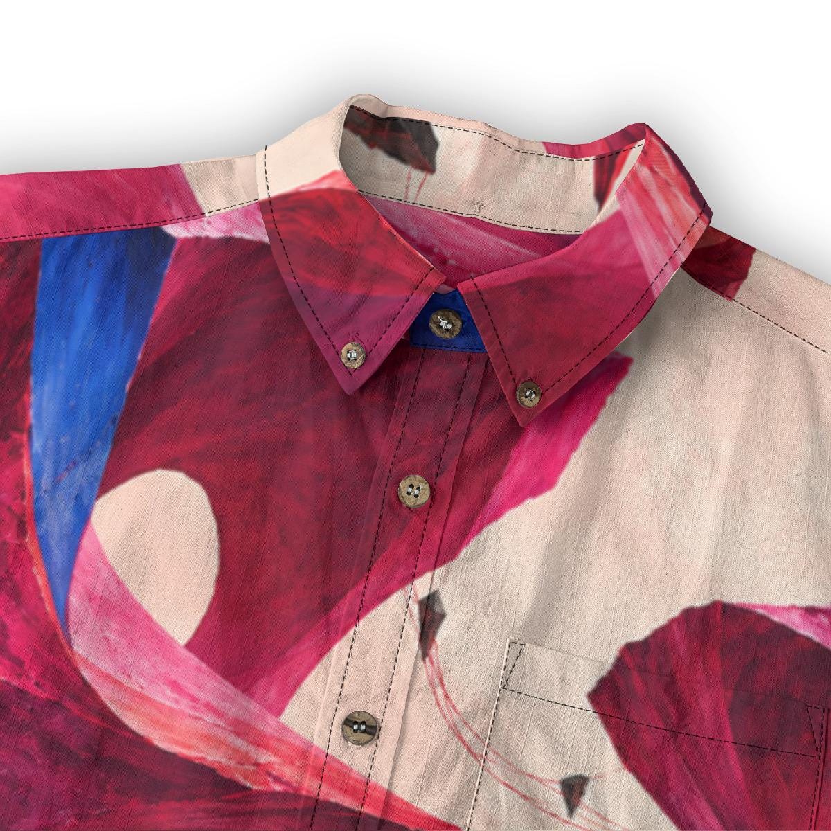 ByZaynCo Pink Abstract Slub Cotton Shirt | Long Sleeve — product image 8