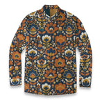 ByZaynCo Navy Folk Floral Slub Cotton Shirt | Long Sleeve — product image 3