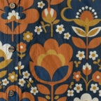 ByZaynCo Navy Folk Floral Slub Cotton Shirt | Long Sleeve — product image 8