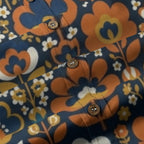 ByZaynCo Navy Folk Floral Slub Cotton Shirt | Long Sleeve — product image 9