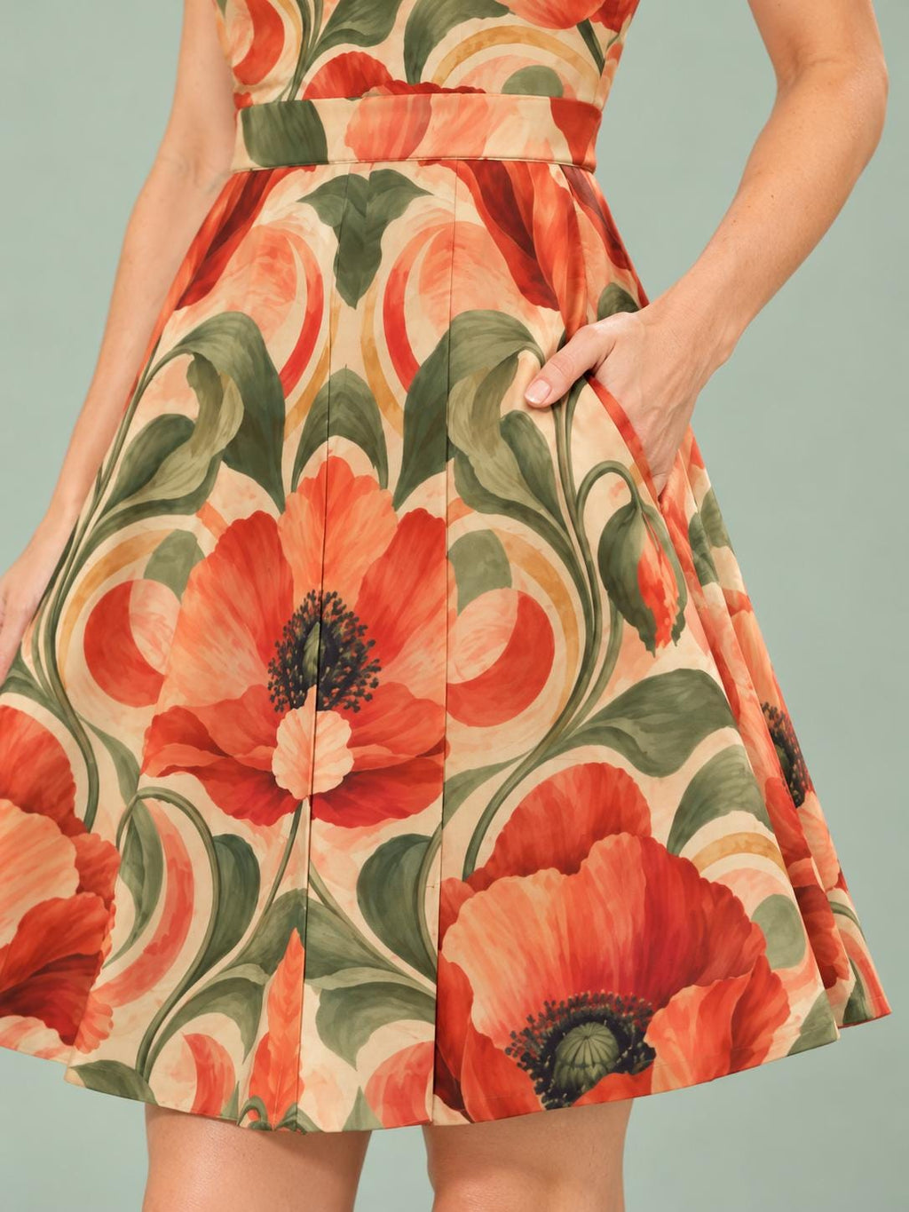 ByZaynCo Coral Poppy Halter Skater Dress — product image 3