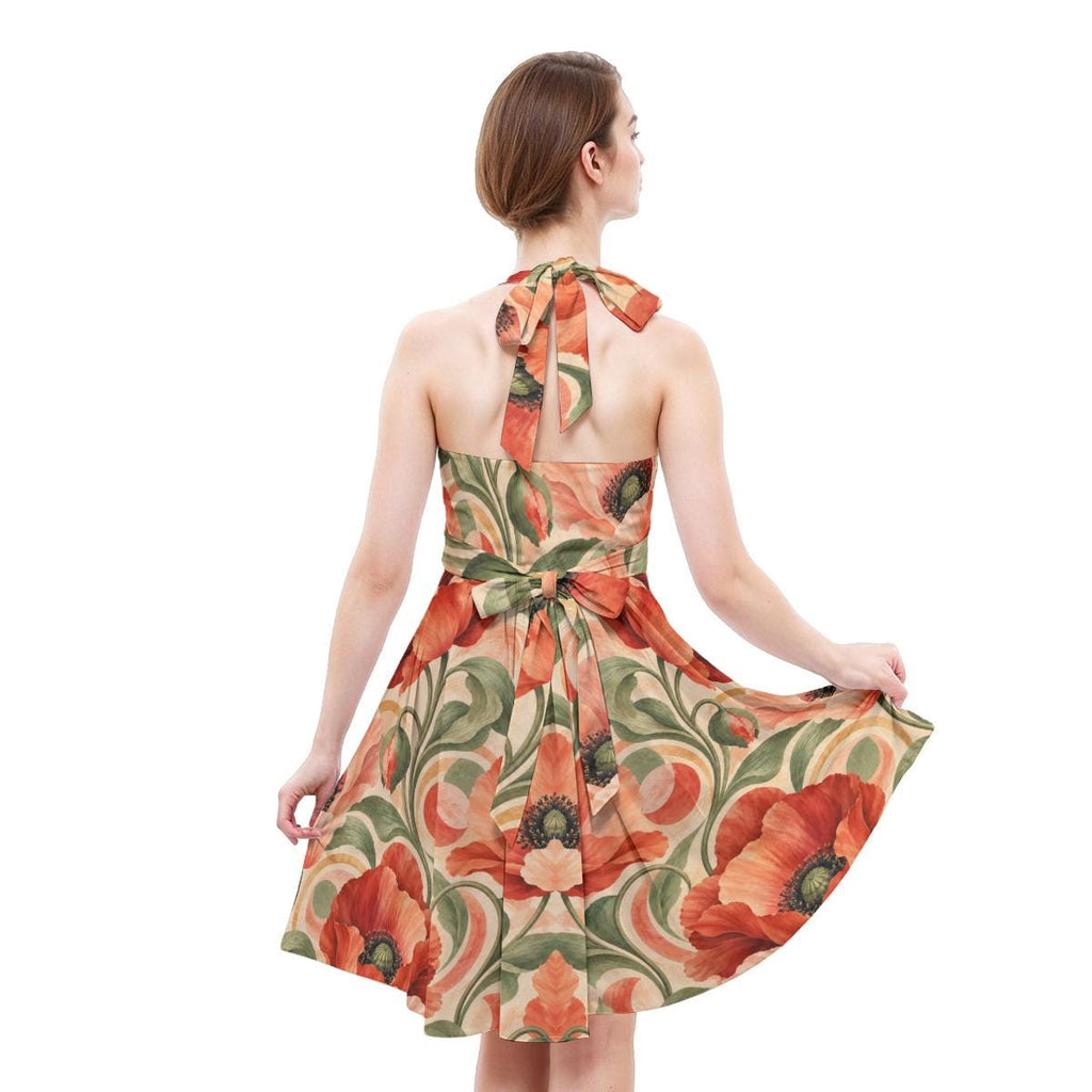 ByZaynCo Coral Poppy Halter Skater Dress — product image 5