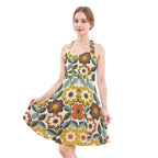 ByZaynCo 70s Daisy Halter Skater Dress | Mustard & Orange — product image 4
