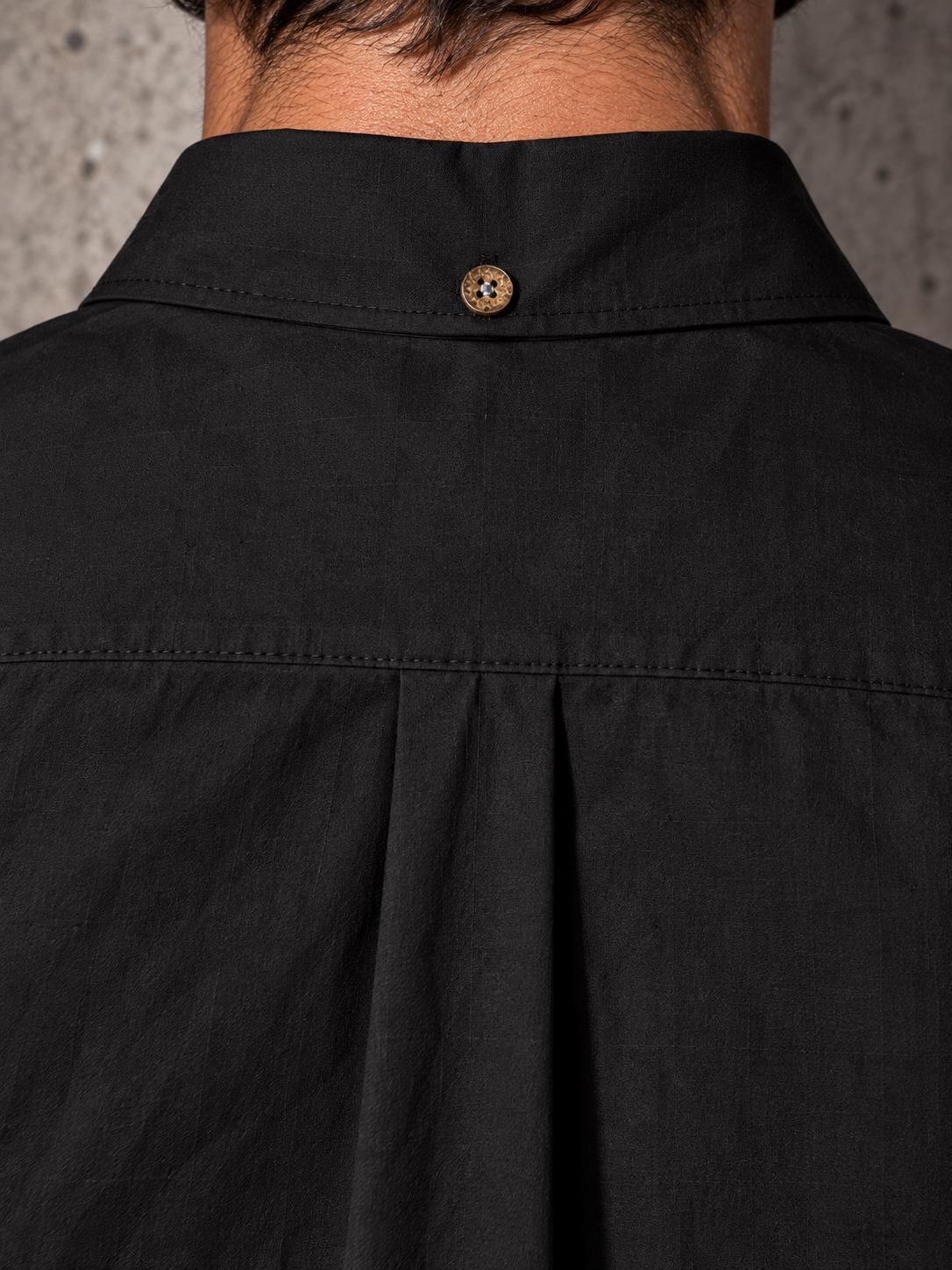 ByZaynCo men's black slub cotton long-sleeve shirt — product view 4