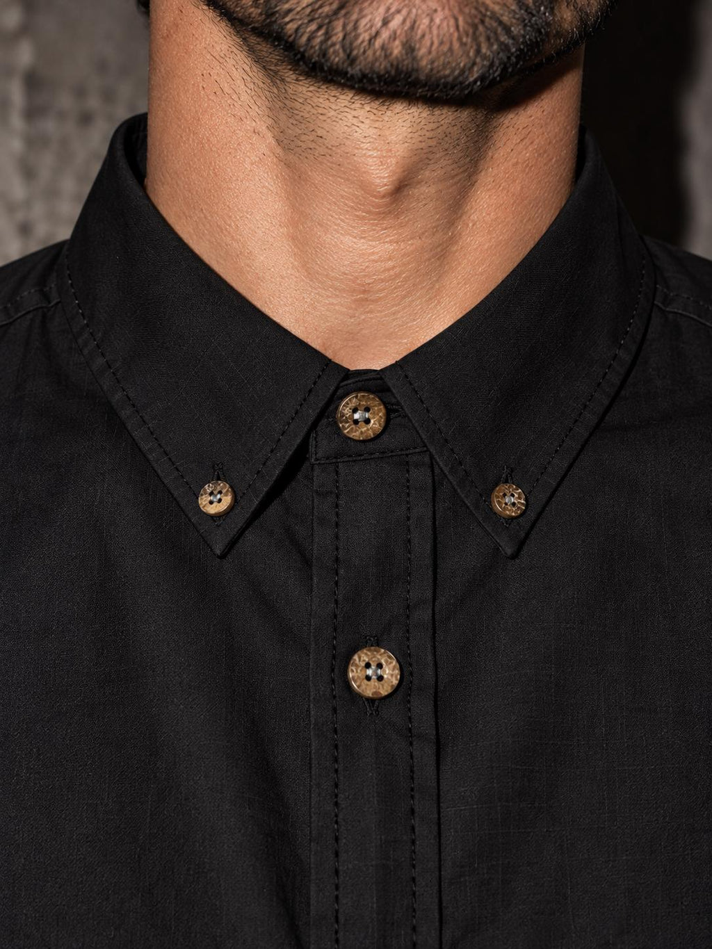 ByZaynCo men's black slub cotton long-sleeve shirt — product view 8