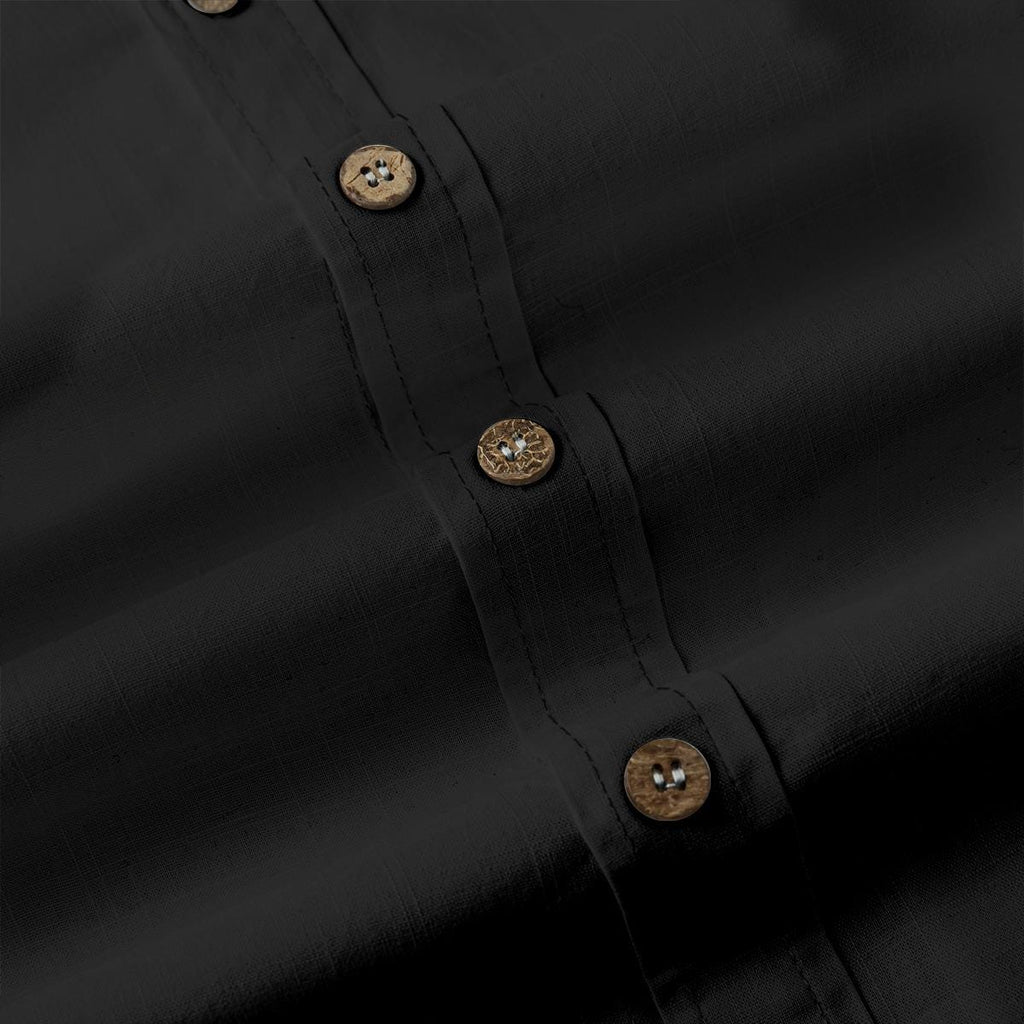 ByZaynCo men's black slub cotton long-sleeve shirt — product view 10