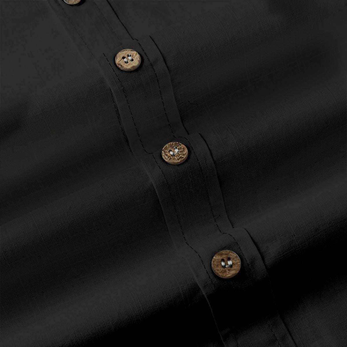 ByZaynCo men's black slub cotton long-sleeve shirt — product view 10