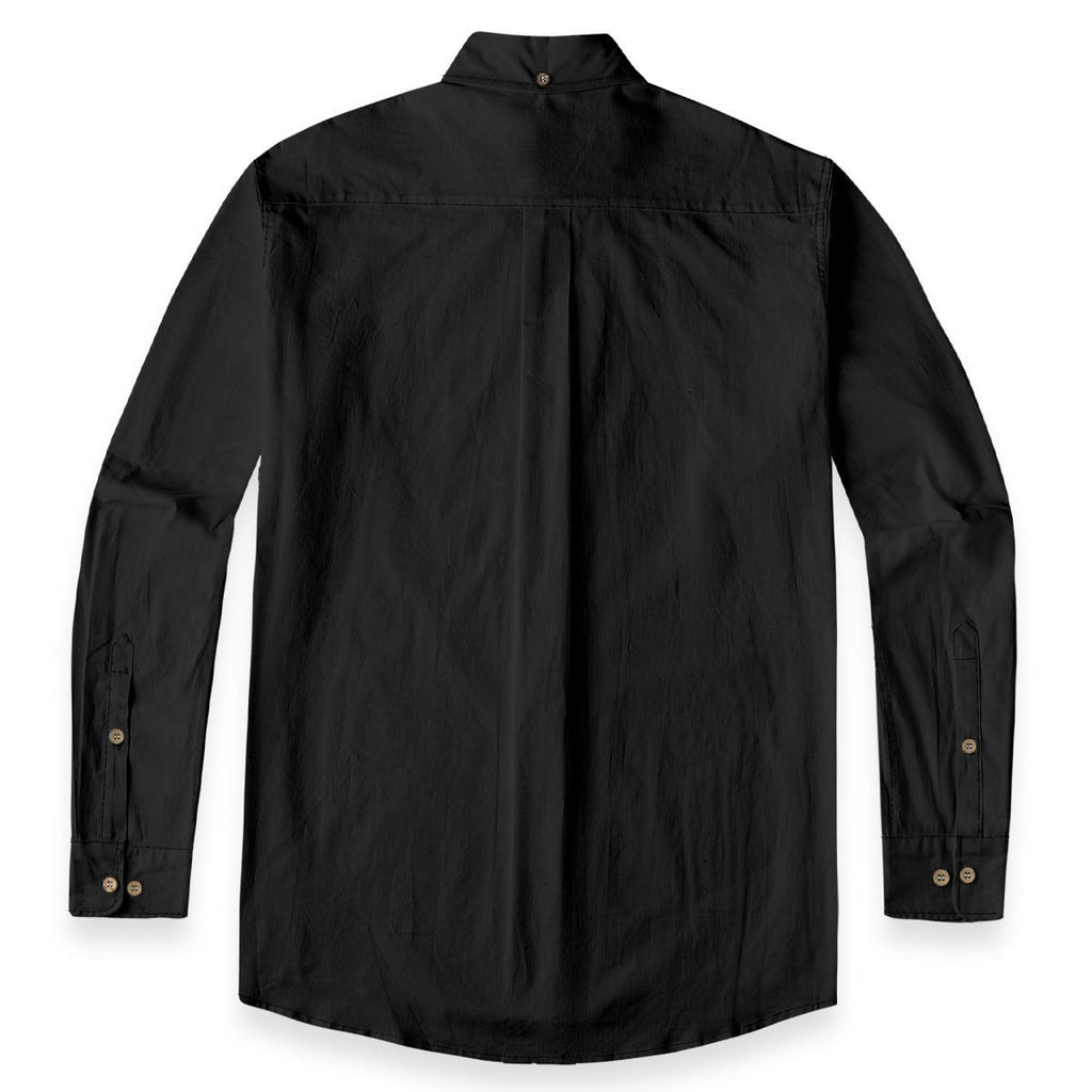 ByZaynCo men's black slub cotton long-sleeve shirt — product view 12