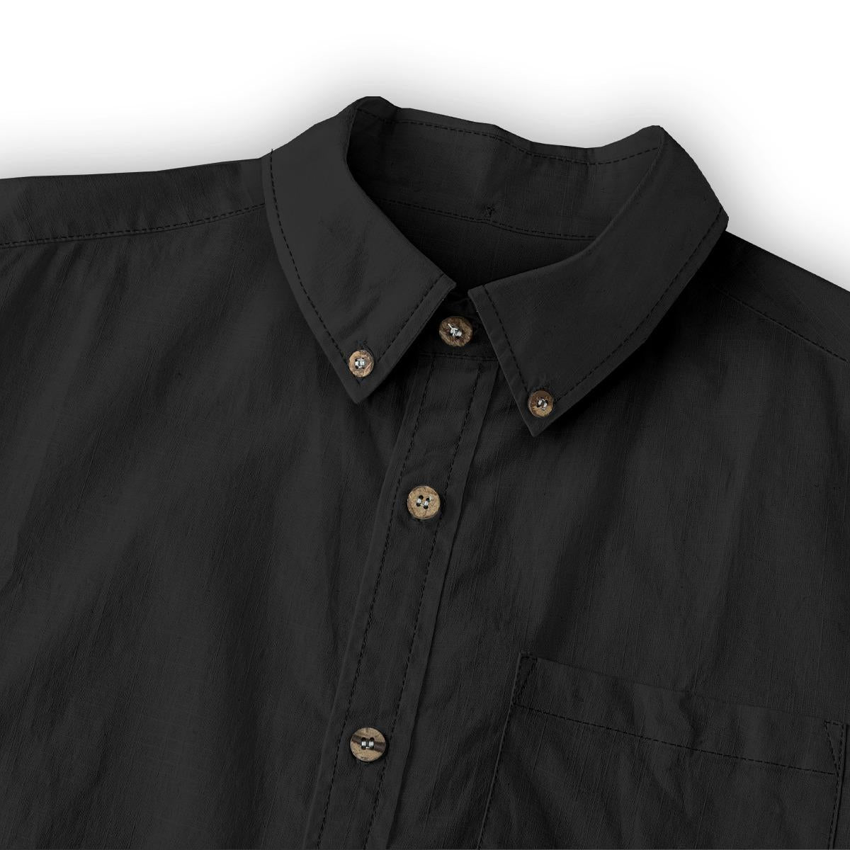 ByZaynCo men's black slub cotton long-sleeve shirt — product view 13