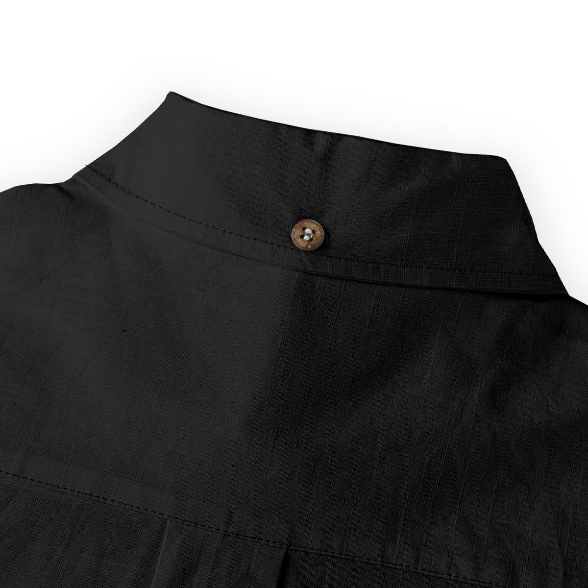 ByZaynCo men's black slub cotton long-sleeve shirt — product view 14