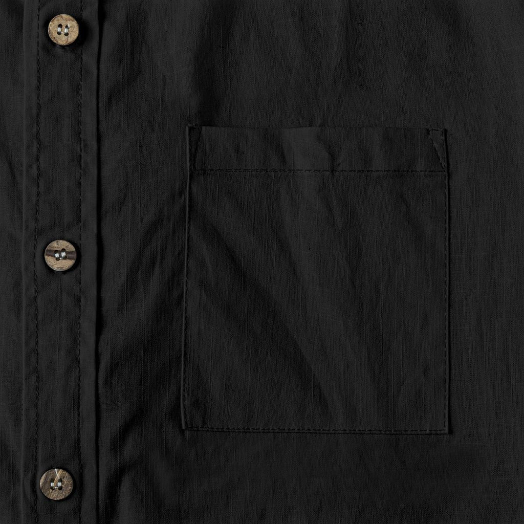 ByZaynCo men's black slub cotton long-sleeve shirt — product view 16