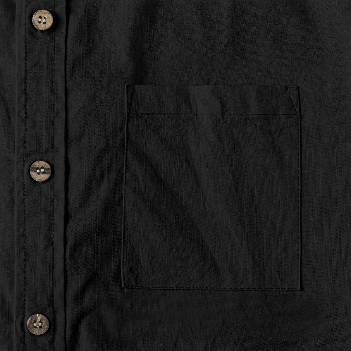 ByZaynCo men's black slub cotton long-sleeve shirt — product view 16