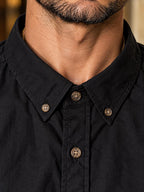 ByZaynCo men's black slub cotton short-sleeve shirt — product view 1