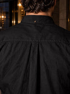 ByZaynCo men's black slub cotton short-sleeve shirt — product view 3