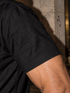 ByZaynCo men's black slub cotton short-sleeve shirt — product view 8