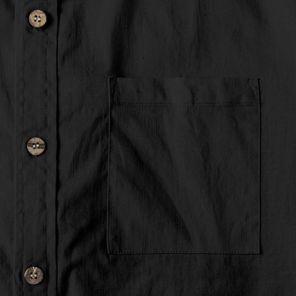 ByZaynCo men's black slub cotton short-sleeve shirt — product view 12
