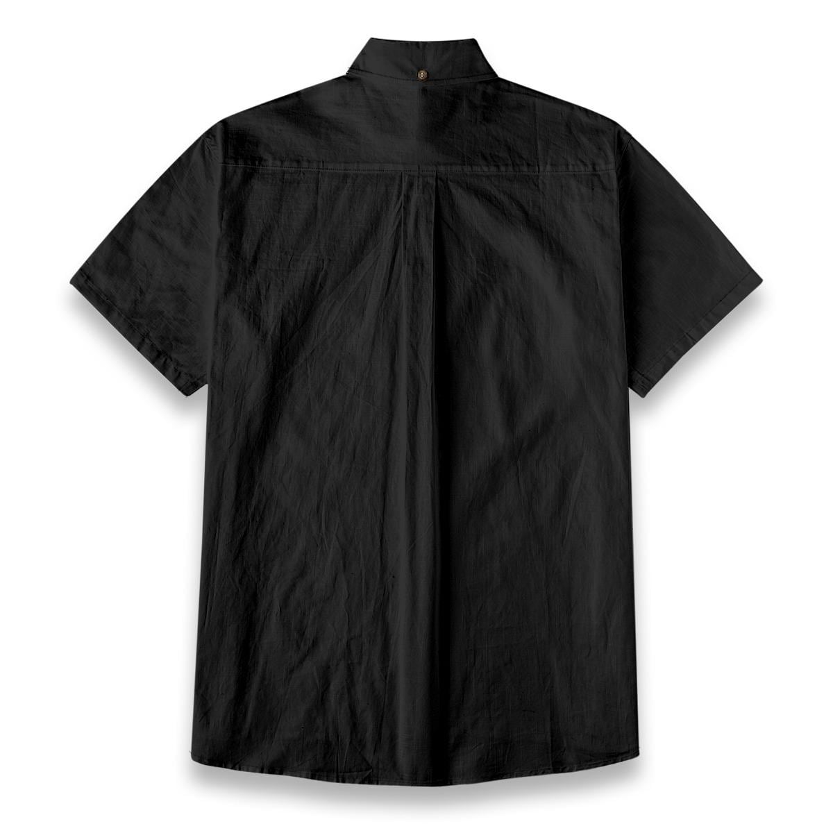 ByZaynCo men's black slub cotton short-sleeve shirt — product view 16