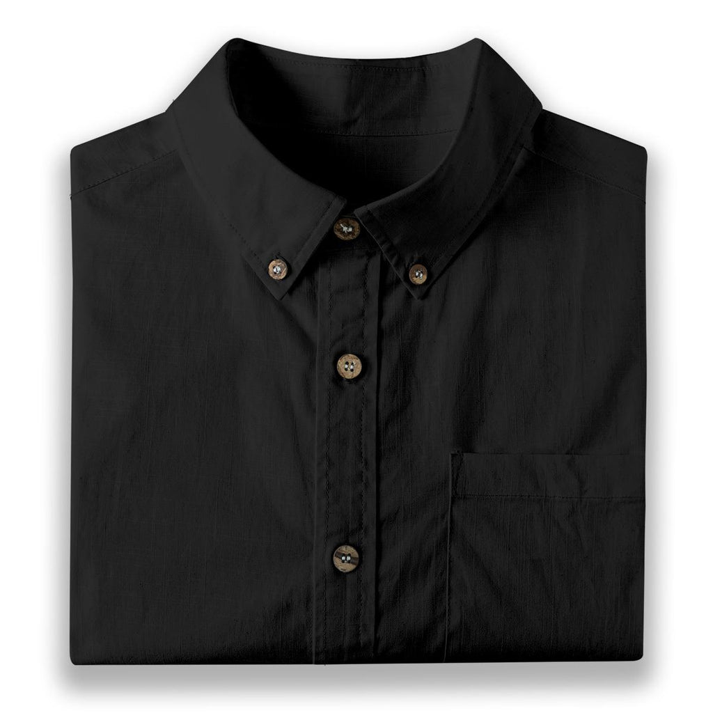 ByZaynCo men's black slub cotton short-sleeve shirt — product view 18