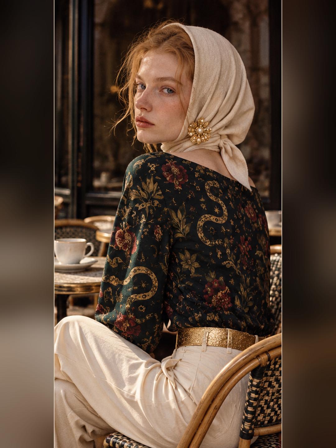 ByZaynCo Dark Vintage Floral Off Shoulder Sweatshirt – view 2