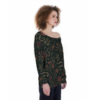 ByZaynCo Dark Vintage Floral Off Shoulder Sweatshirt – view 12