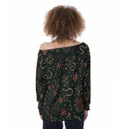 ByZaynCo Dark Vintage Floral Off Shoulder Sweatshirt – view 14