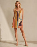 Abstract Spaghetti Strap Mini Dress | Retro Resort Sundress