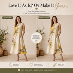 Personalized Lemon Midi Dress | Custom Name Mediterranean Summer Dress