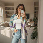 Oversized Geometric Patchwork Shirt | Retro Modern Streetwear Top