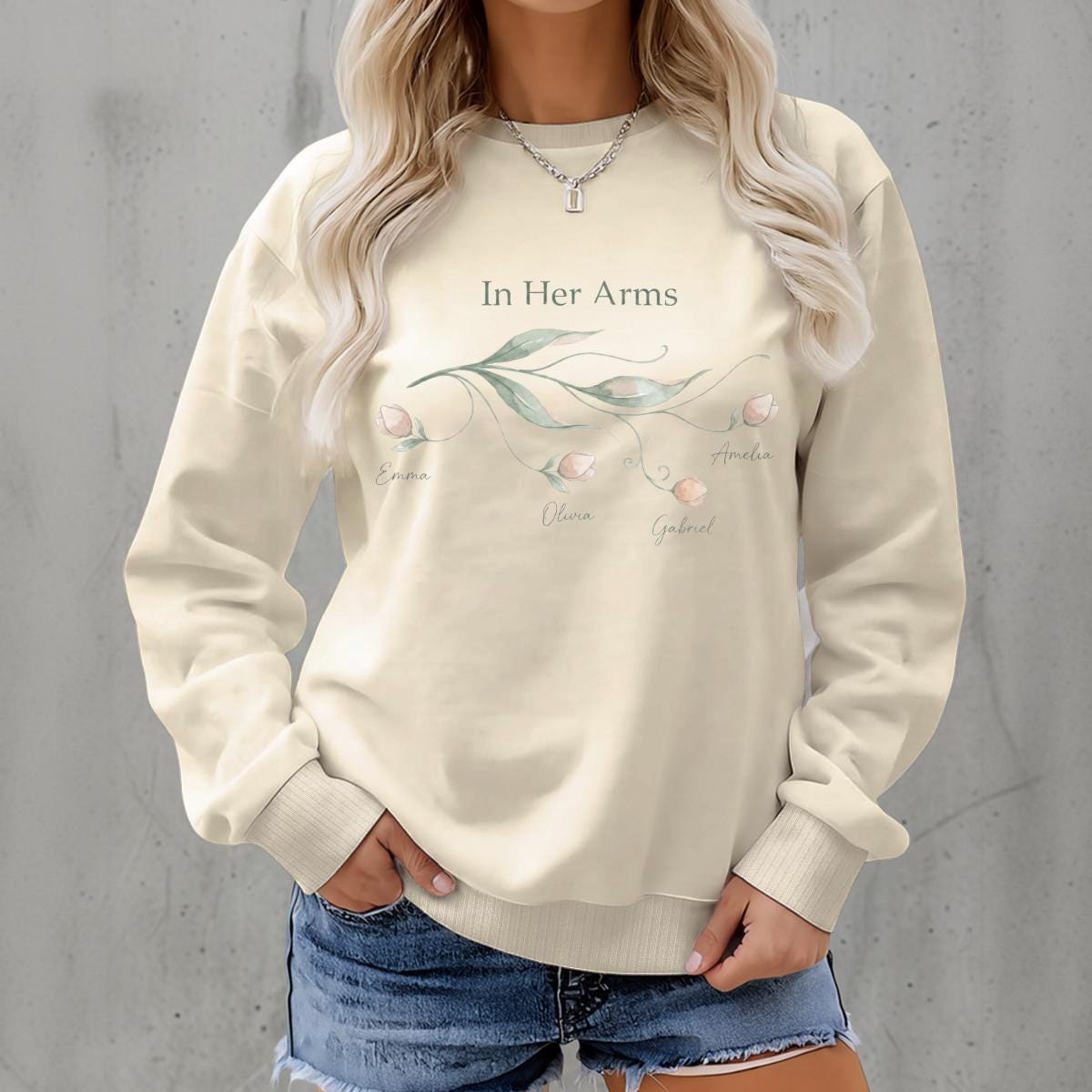 Personalized Floral Mom Sweatshirt | Custom Family Names Gift