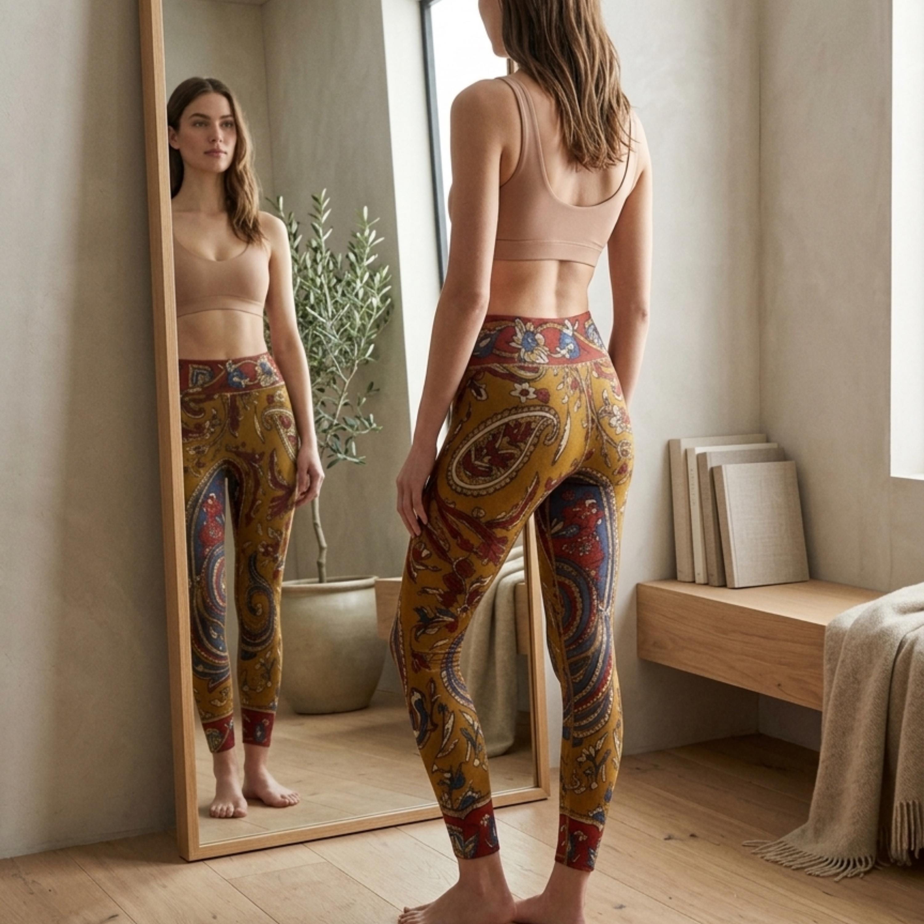 Boho Paisley Leggings | High Waist Festival Yoga Pants