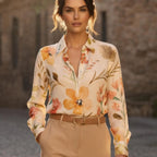 Watercolor Floral Button-Down Blouse | Soft Artistic Spring Top