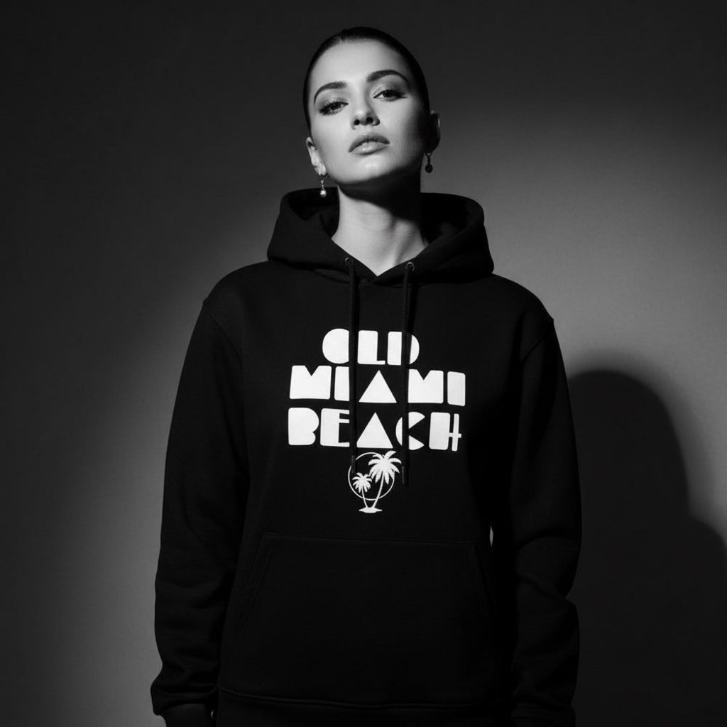 Old Miami Beach Hoodie | 70s Cotton Coastal Sweatshirt