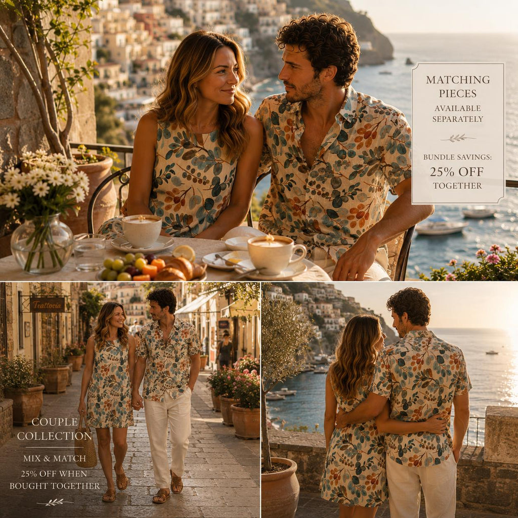 Men’s Botanical Watercolor Shirt | Coastal Summer Button-Up