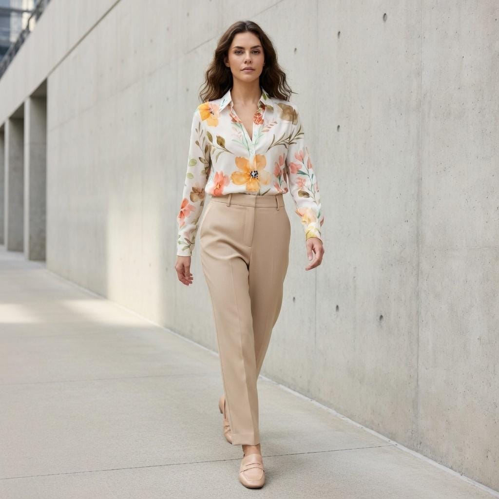 Watercolor Floral Button-Down Blouse | Soft Artistic Spring Top