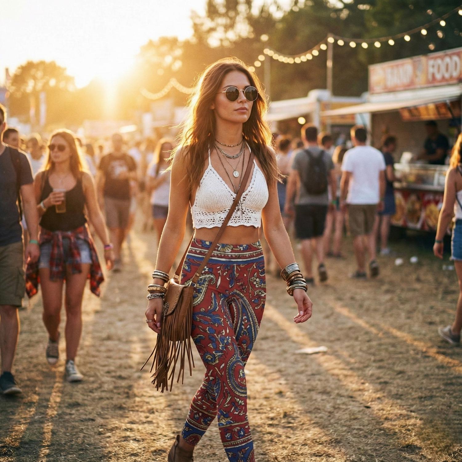 Red Boho Paisley Leggings | High Waist Festival Yoga Pants