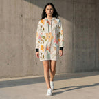 Watercolor Floral Hoodie Dress | Long Sleeve Casual Sweatshirt Dress