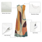 60s Color Block Cotton Midi Dress | Mod A-Line Pocket Dress