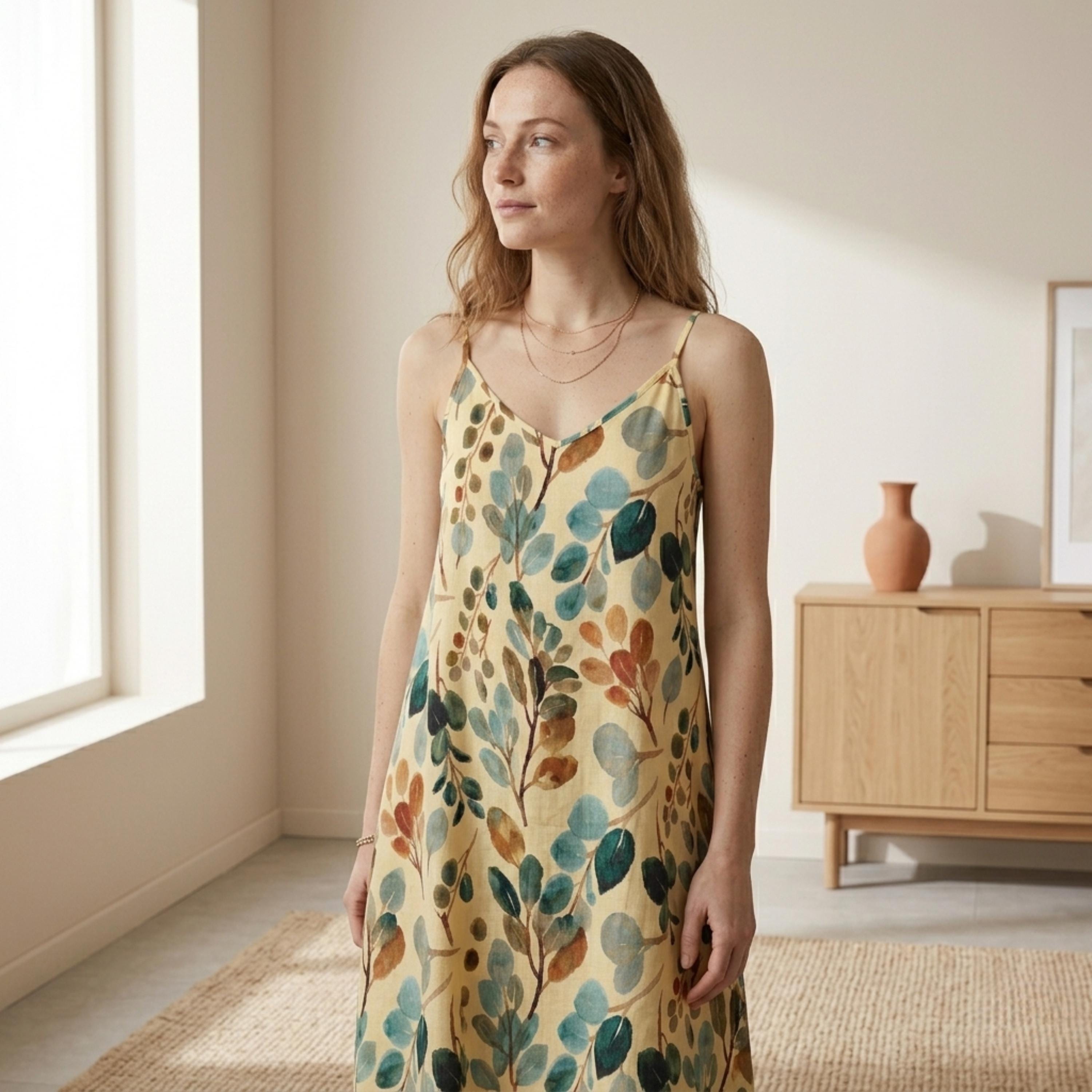 Floral Sling Maxi Dress | Sleeveless Boho Vacation Dress