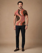 Men’s 70s Geometric Polo Shirt | Retro Resort Golf Polo
